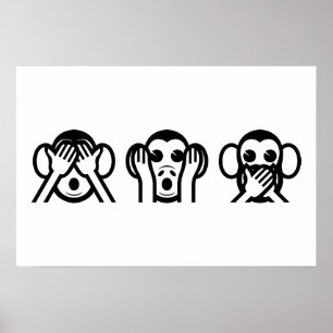 Pôster 3 macacos sábios Emoji