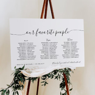 Poster 3 Mesas Elegante Nossas Pessoas Favoritas Carta de