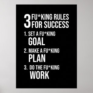Poster 3 Regras Para O Sucesso - Motivação Duramente Dura