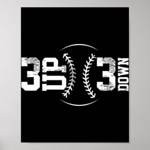 Poster 3 UP 3 Baixo Baseball