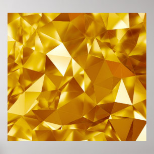 Poster 3D Geométrico: Design de Fundo Metálico