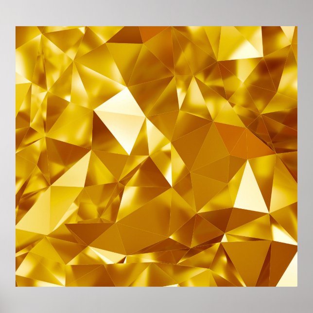 Poster 3D Geométrico: Design de Fundo Metálico (Frente)