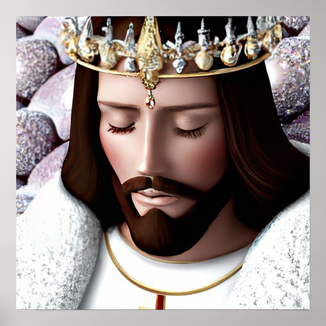 Poster 3D Olhe Rei AI do Universo Jesus (Frente)