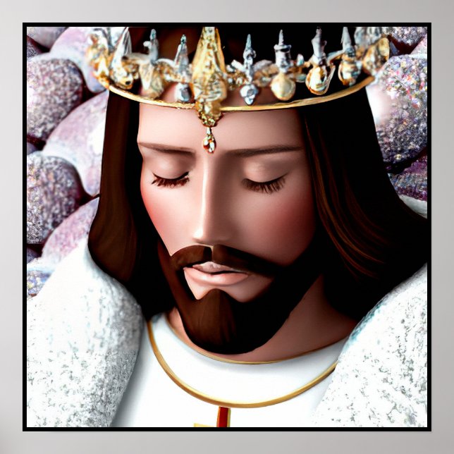 Poster 3D Olhe Rei AI do Universo Jesus (Frente)