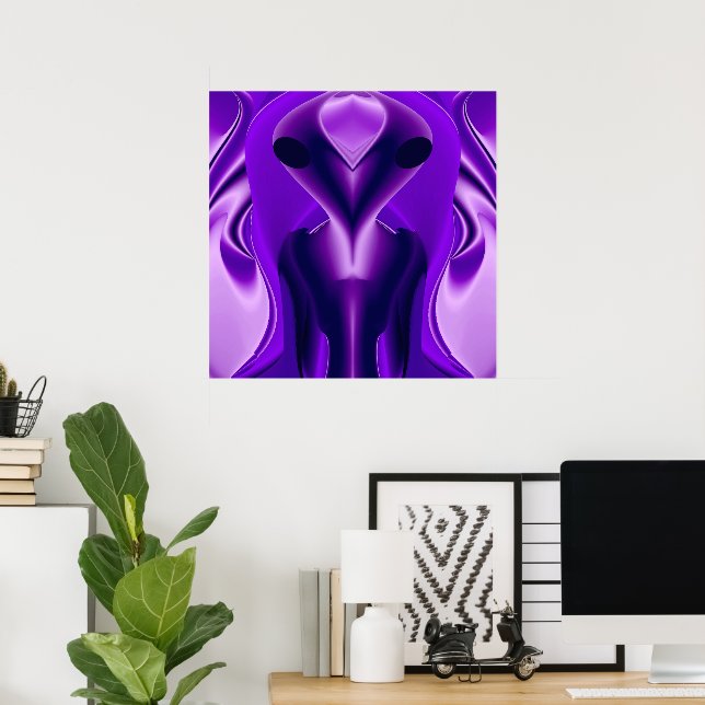 Poster 3D Sonhos Roxos Arco-Íris, Alienígena (Escritório em casa)