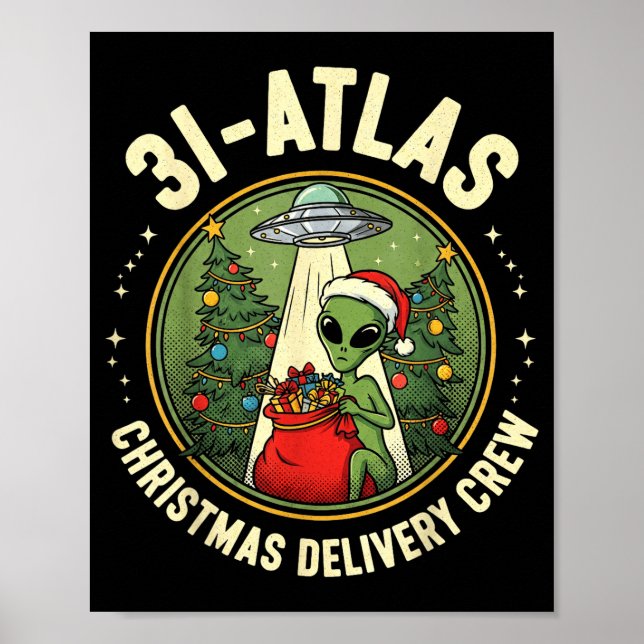 Poster 3i_atlas Christmas Delivery Crew Alien Santa Space (Frente)