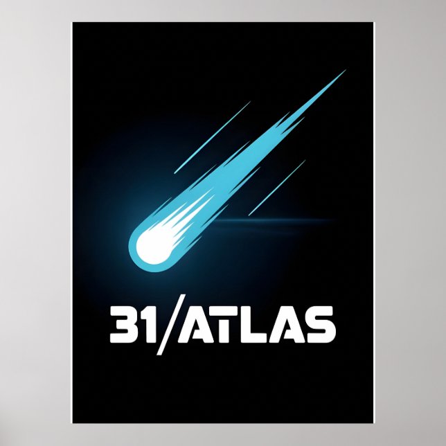 Poster 3I Atlas Estilo Glitch Ficção Científica Espaço Re (Frente)