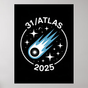 Poster 3I Atlas Estilo Glitch Ficção Científica Espaço Re