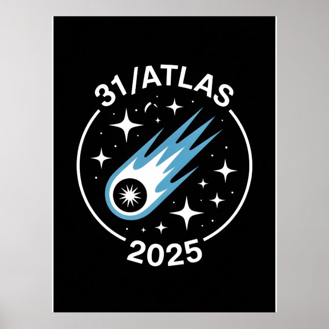 Poster 3I Atlas Estilo Glitch Ficção Científica Espaço Re (Frente)