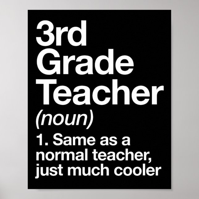 Poster 3rd Grade Teacher Definition Funny Ck To School Fi (Frente)