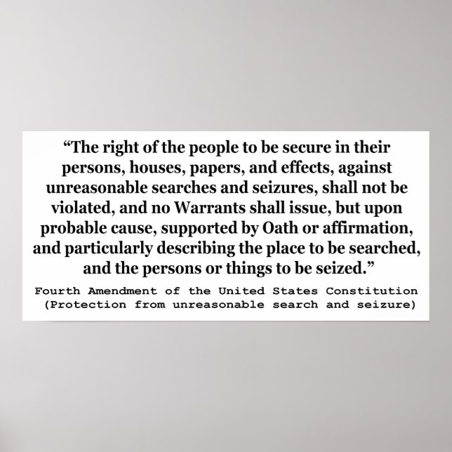 Poster 4ª Alteração da Constituição dos Estados Unidos (Frente)