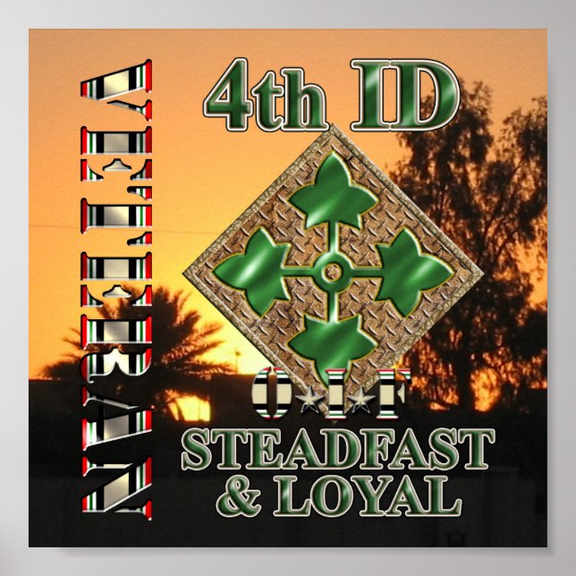 Poster 4ª Divisão de Infantaria OIF Veteran (Frente)