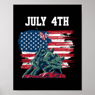 Poster 4º De Julho Homens Dos Eua Independência Dos Bande