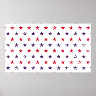 Poster 4º de julho Stars Grunge Abstrato Seamless Pattern