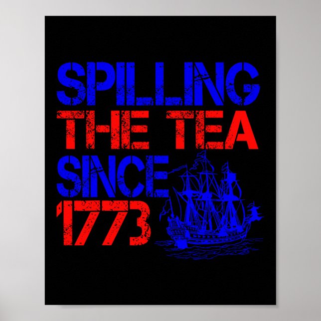 Poster 4º Espelhamento Do Chá Desde 1773 Quarto De Julho (Frente)