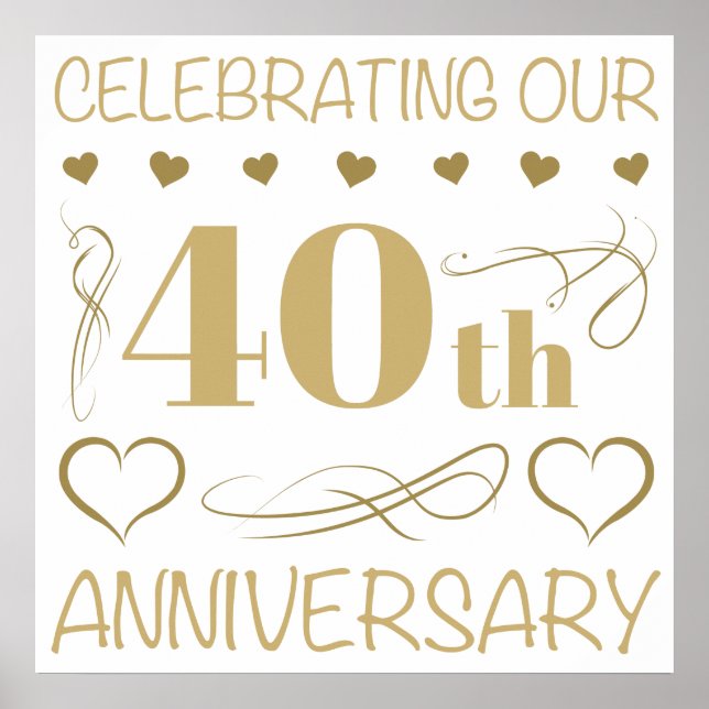 Poster 40º Aniversário de Casamento (Frente)