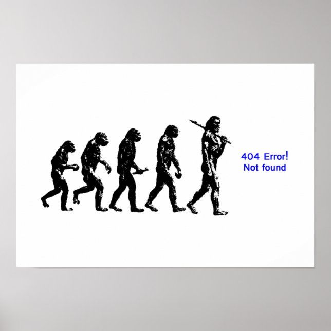 Poster 404 erro de evolução humana (Frente)