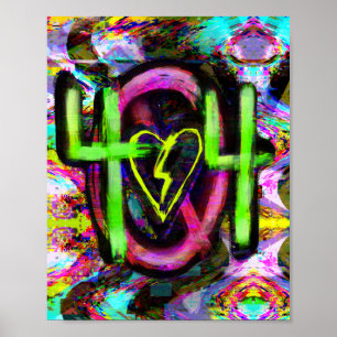 Poster 404 Mensagem de erro Cyberpunk Dystopian Future Ar