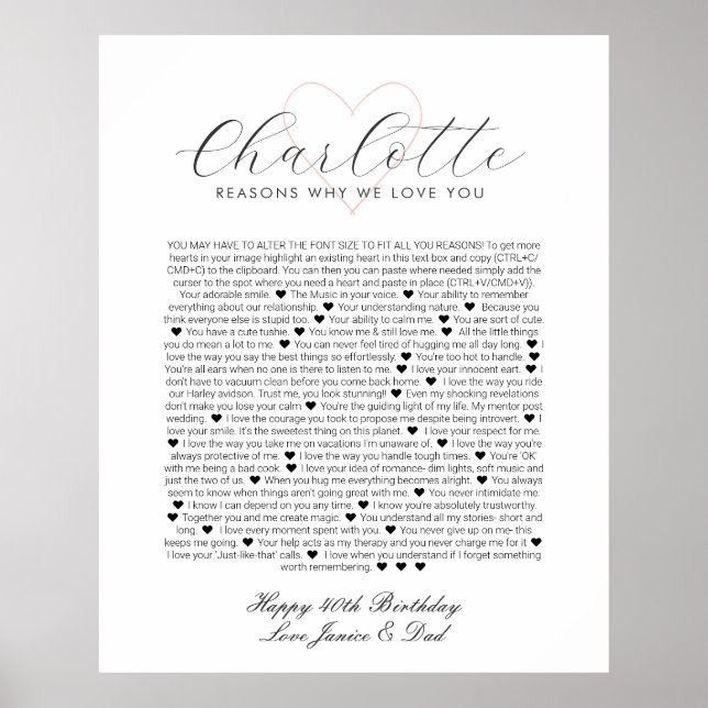 Poster 40 coisas que eu adoro sobre o seu aniversário, o  (Frente)