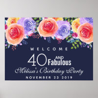 40 e Texto fabuloso - Aniversário com Flor de Aqua