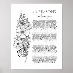 Poster 40 razões pelas quais amamos seu presente de tatu