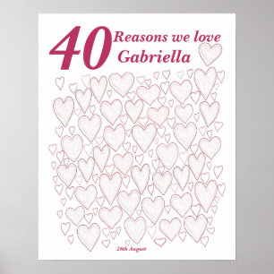 Poster 40 Razões pelas quais Nós Te Amamos - Festa de 40