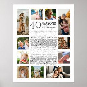 Poster 40 razões pelas quais te amamos na colagem PHOTO