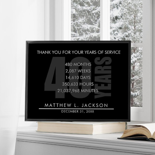 Poster 40 Year Retirement or Employee Appreciation Gift (Criador carregado)
