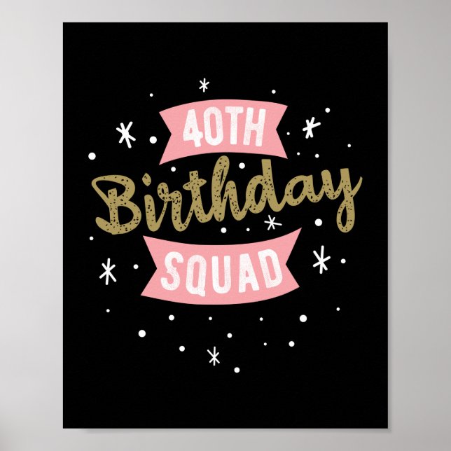 Poster 40th Birthday Squad (Frente)