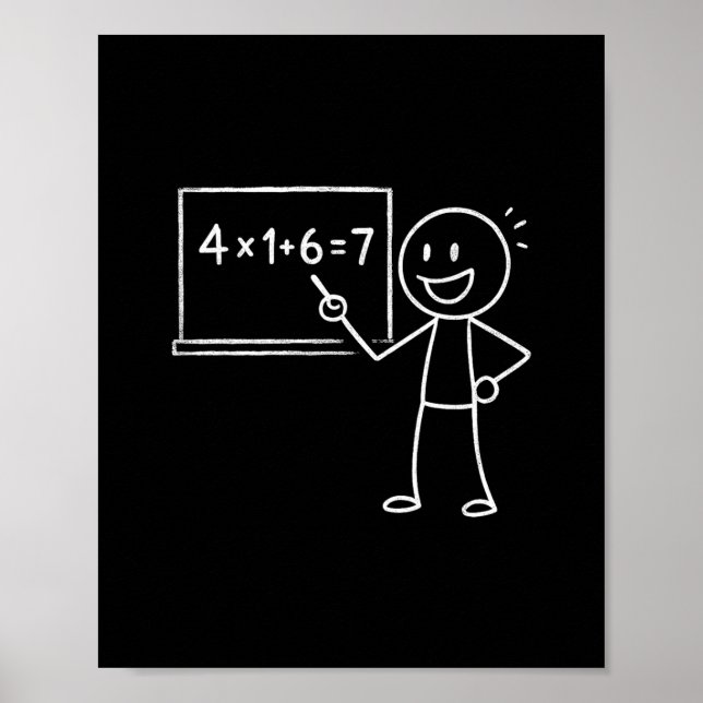 Poster 41 67 Meme 41 67 Engraçado Professor de Matemática (Frente)