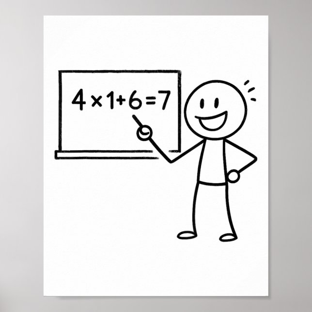 Poster 41 67 Meme 41 67 Engraçado Professor de Matemática (Frente)