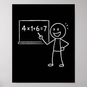 Poster 41 67 Meme Quatro Um Seis Sete Engraçado Professor