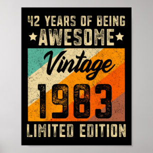 Poster 42º Aniversário do Homem 42 anos Mulheres de 1983 
