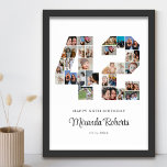 Poster 42º Aniversário Número 42 Colagem Personalizada de<br><div class="desc">Comemore o 42º aniversário com este poster de colagem de fotos número 42 personalizado. Este presente personalizável também é perfeito para o aniversário de casamento. É uma maneira excelente de mostrar memórias preciosos do seu casamento e da sua vida casada. A poster apresenta uma coleção de fotos capturando aqueles momentos...</div>