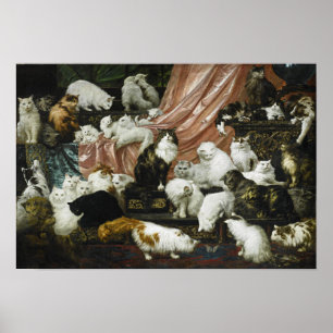 Poster 42 Gatos e Gatinhos numa Pintura Vintage de Belas