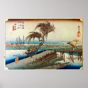 Pôster 44. 四日市宿, 広重 Yokkaichi-juku, Hiroshige