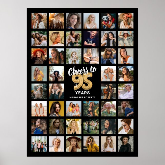 Poster 44 Photo Collage 95th Birthday (Frente)