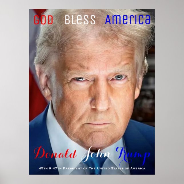 Poster 45º e 47º Presidente dos EUA Donald Trump (Frente)