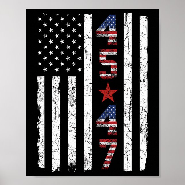 Poster 45 47 Presidente Trump Inauguração Dos Eua Retro T (Frente)