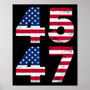 Poster 45 47 Presidente Trump Vintage Estados Unidos Flag