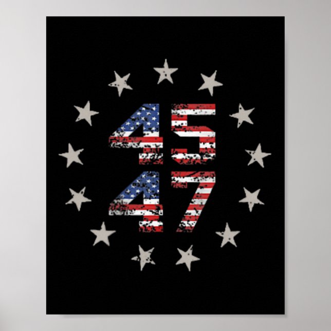 Poster 45 47 Trump 2024 American Flag (no Back) 1 (Frente)