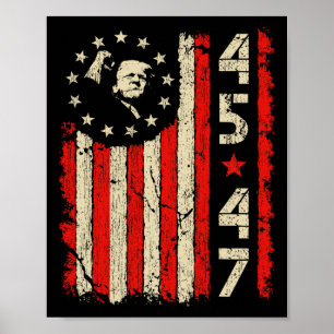 Poster 45 47 Trump Presidente Posse EUA Retro Trump