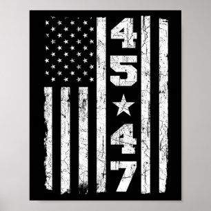 Poster 45 47 Trump Vintage Estados Unidos Flag 2024 Presi