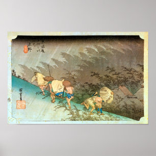 Poster 46. Shōno-juku, Hiroshige, Ukiyo-e