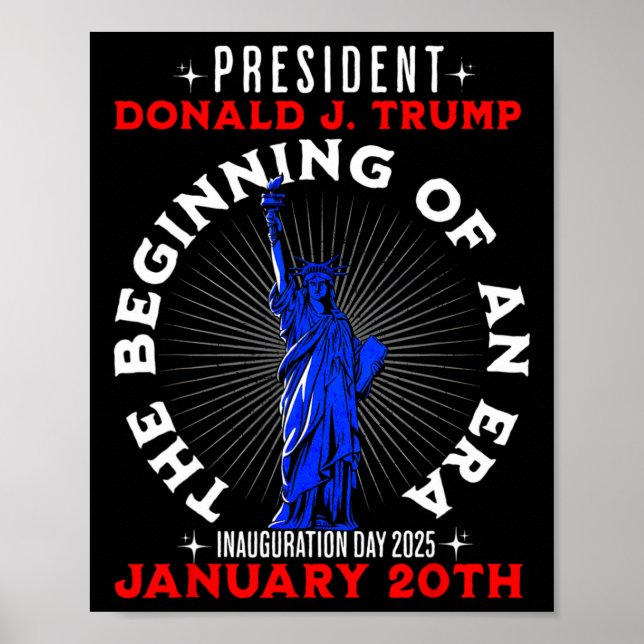 Poster 47.º Dia da Inauguração do Presidente dos EUA Trum (Frente)