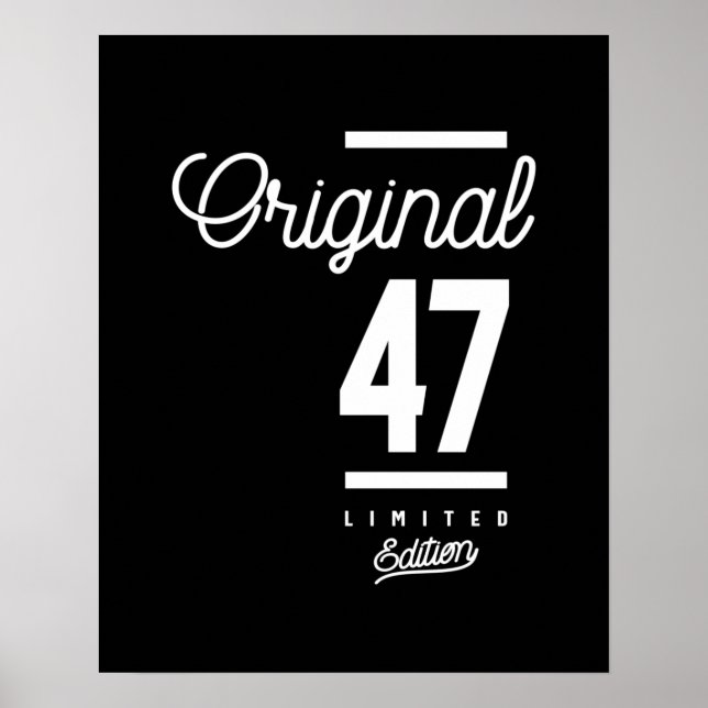 Poster 47 anos - 47.º aniversário - Presente engraçado (Frente)