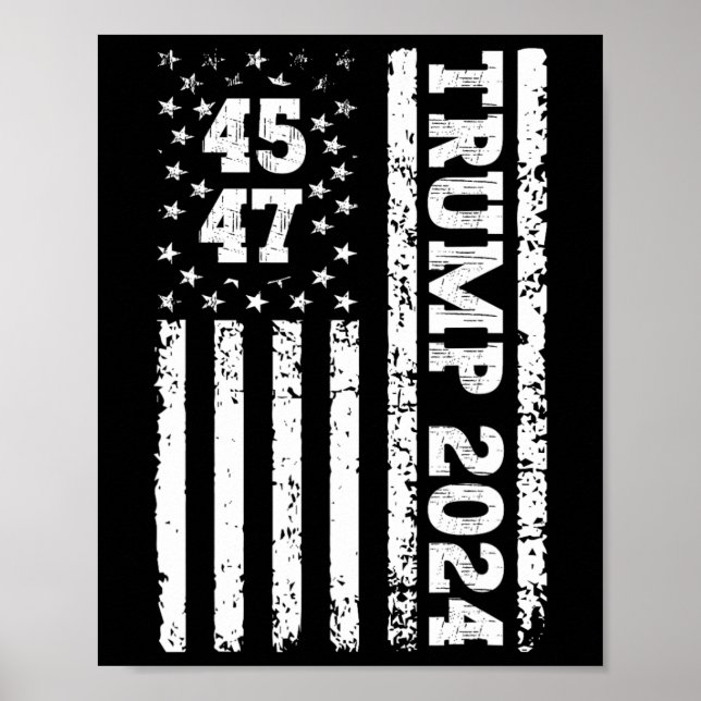 Poster 47 Trump 2024 American Flag 2 (Frente)