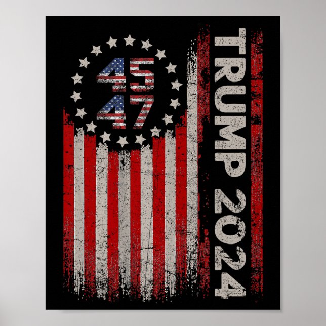 Poster 47 Trump 2024 American Flag 4 (Frente)