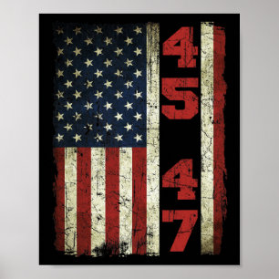 Poster 47 Trump Vintage Estados Unidos Flag 2024 Presiden