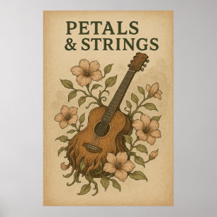 Poster 48, Petais e Cordas, Arte Vintage